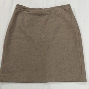 J Crew Wool The Pencil Skirt Size 14 Camel Brown Light Academia Preppy